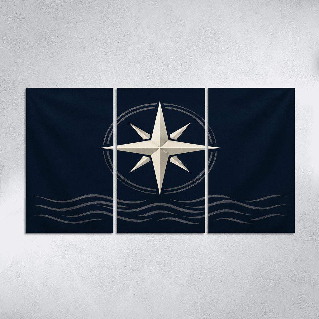 Star Compass Maritime Emblem multi-panel paintings