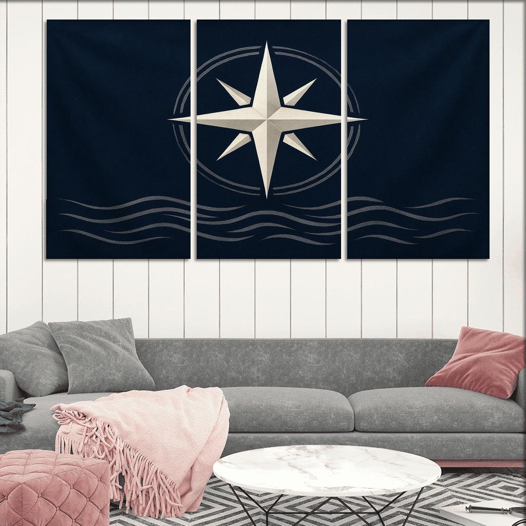Star Compass Maritime Emblem multi-panel paintings