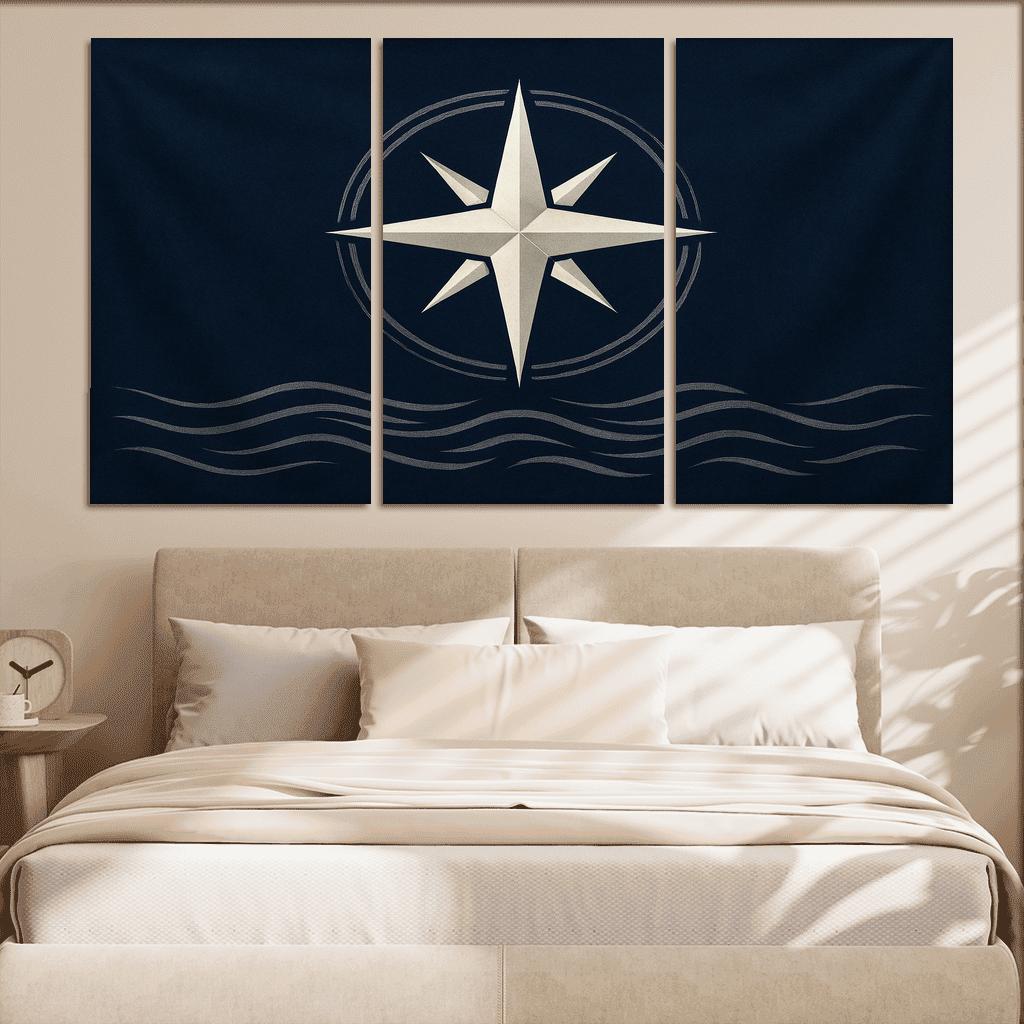 Star Compass Maritime Emblem multi-panel paintings