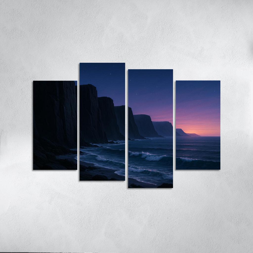 Celestial Glow Over Obsidian Cliffs wall art