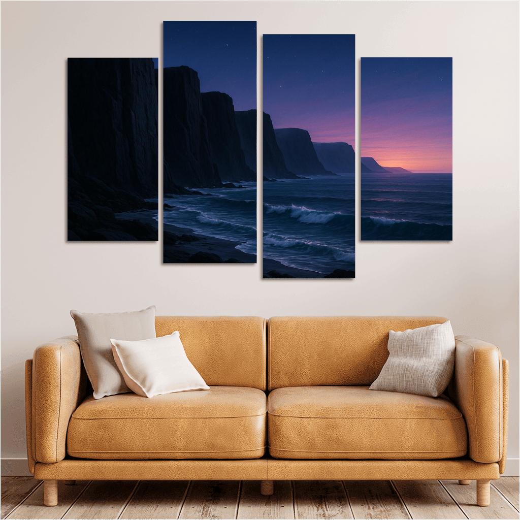 Celestial Glow Over Obsidian Cliffs wall art