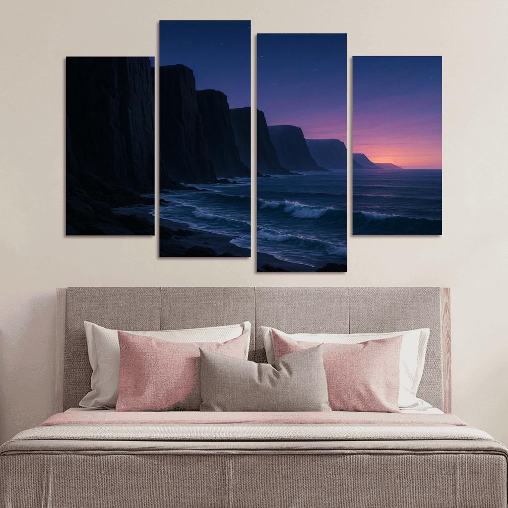 Celestial Glow Over Obsidian Cliffs wall art