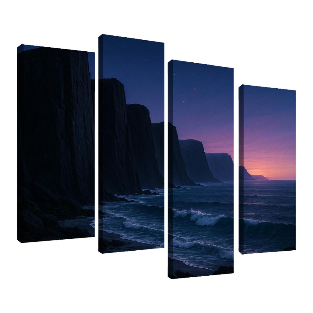 Celestial Glow Over Obsidian Cliffs wall art
