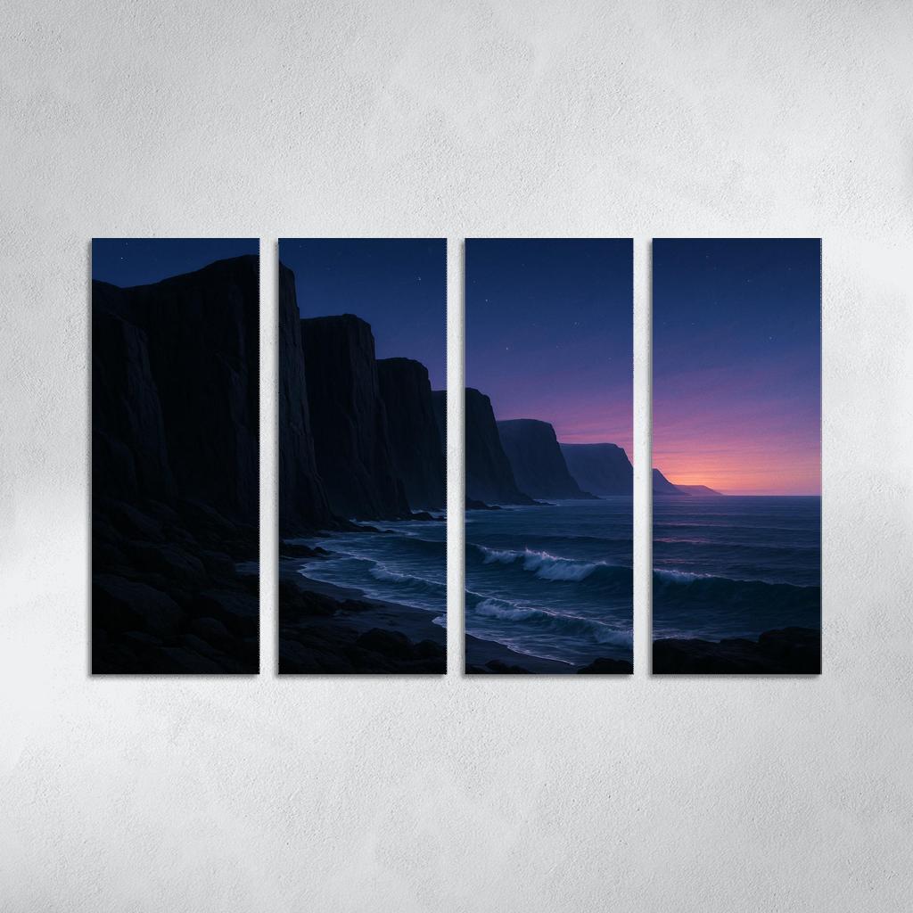 Celestial Glow Over Obsidian Cliffs wall art