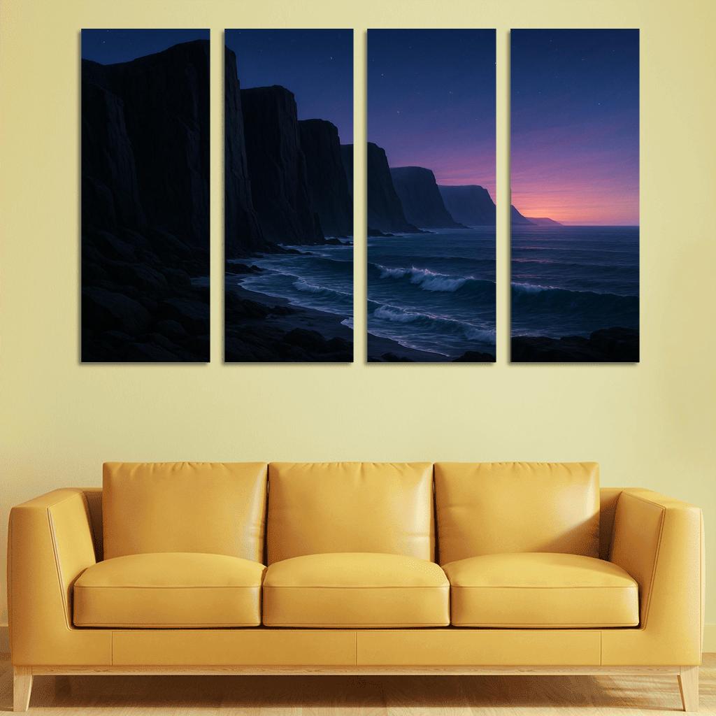 Celestial Glow Over Obsidian Cliffs wall art