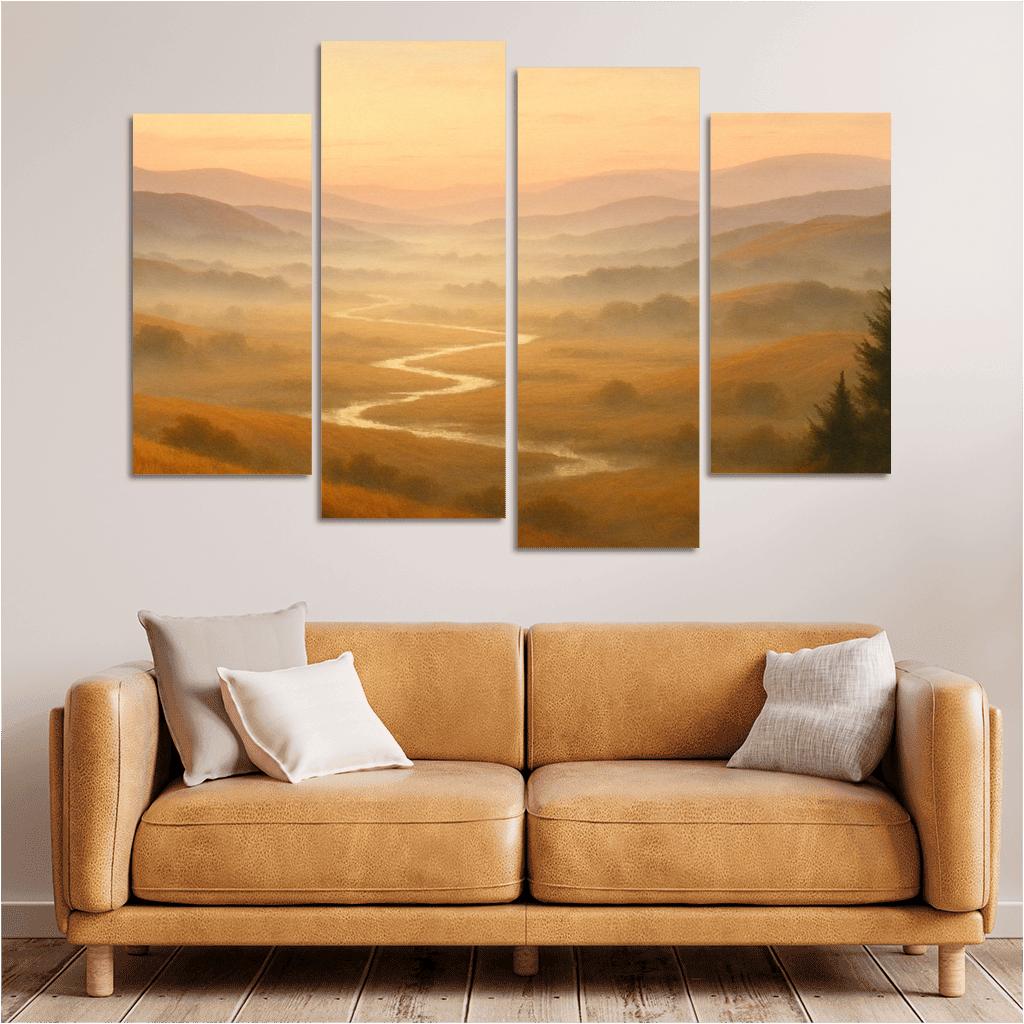 Morning Mists Of The Amber Valley oil paintings frame