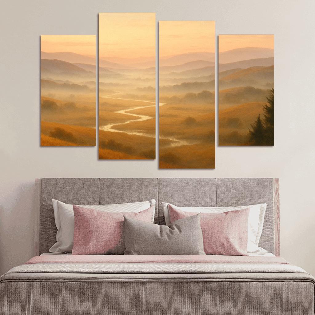 Morning Mists Of The Amber Valley oil paintings frame