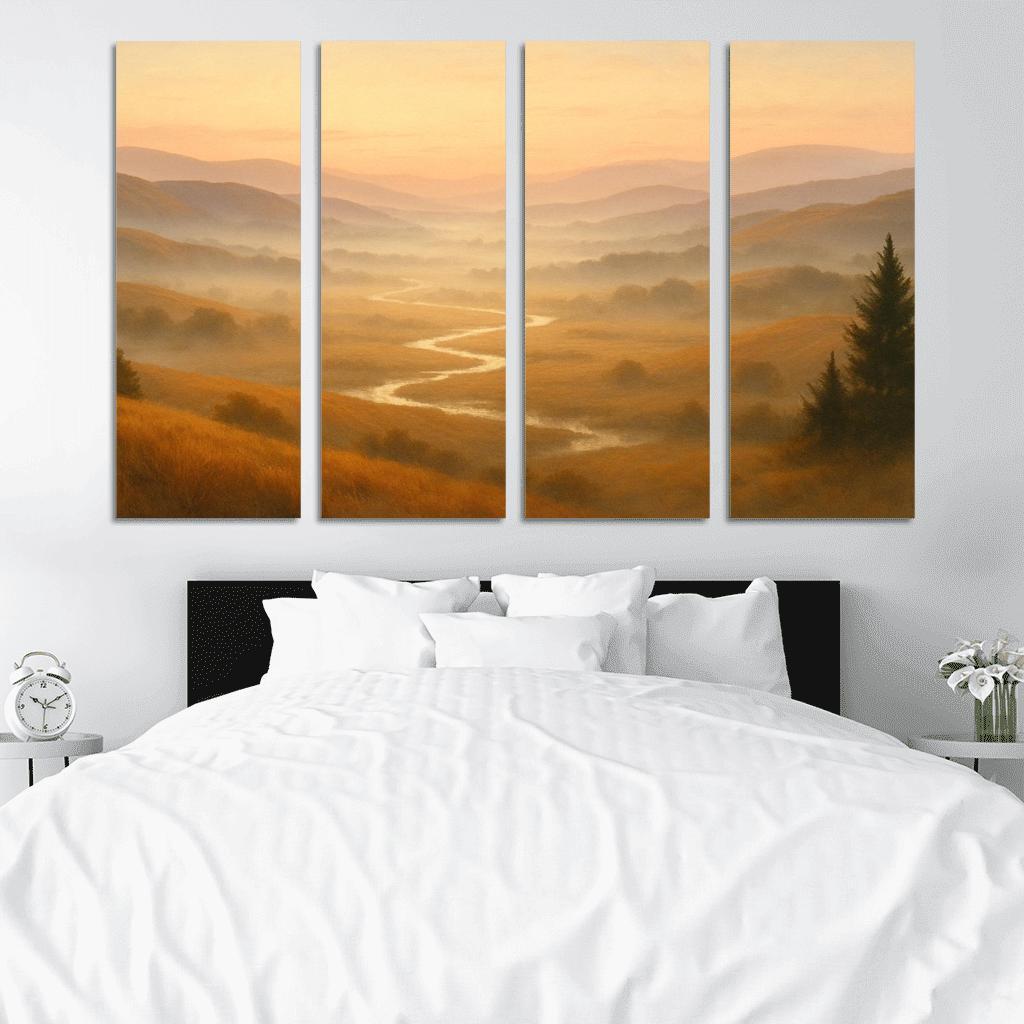 Morning Mists Of The Amber Valley oil paintings frame
