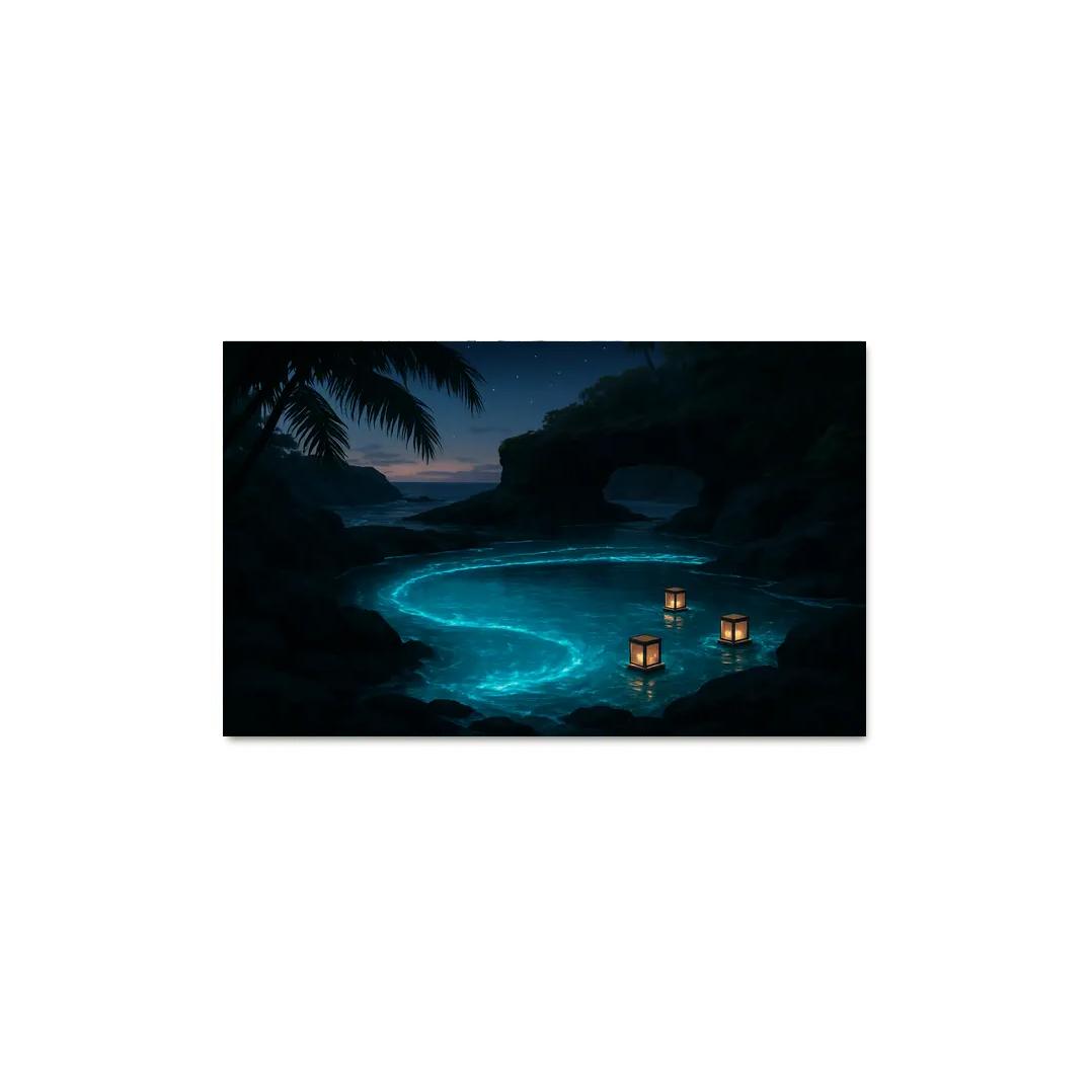 Tidal Lantern Lagoon multi-panel paintings