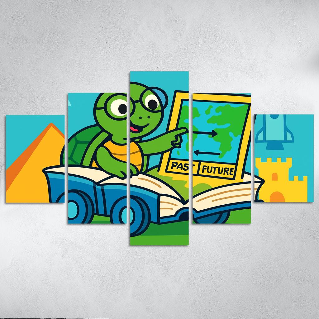 Time Traveling Turtle Library home decor