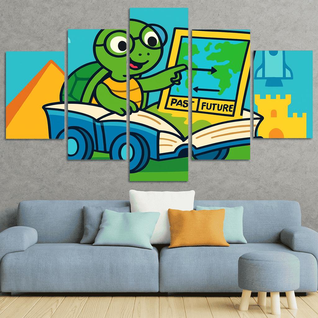 Time Traveling Turtle Library home decor