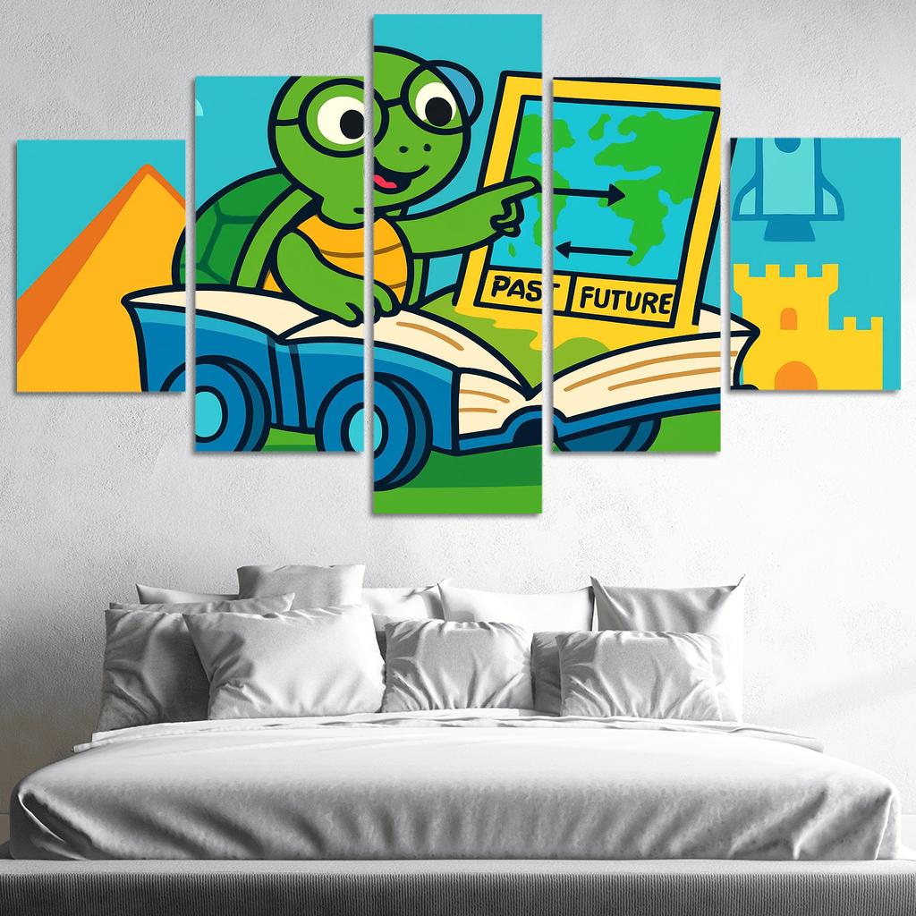 Time Traveling Turtle Library home decor
