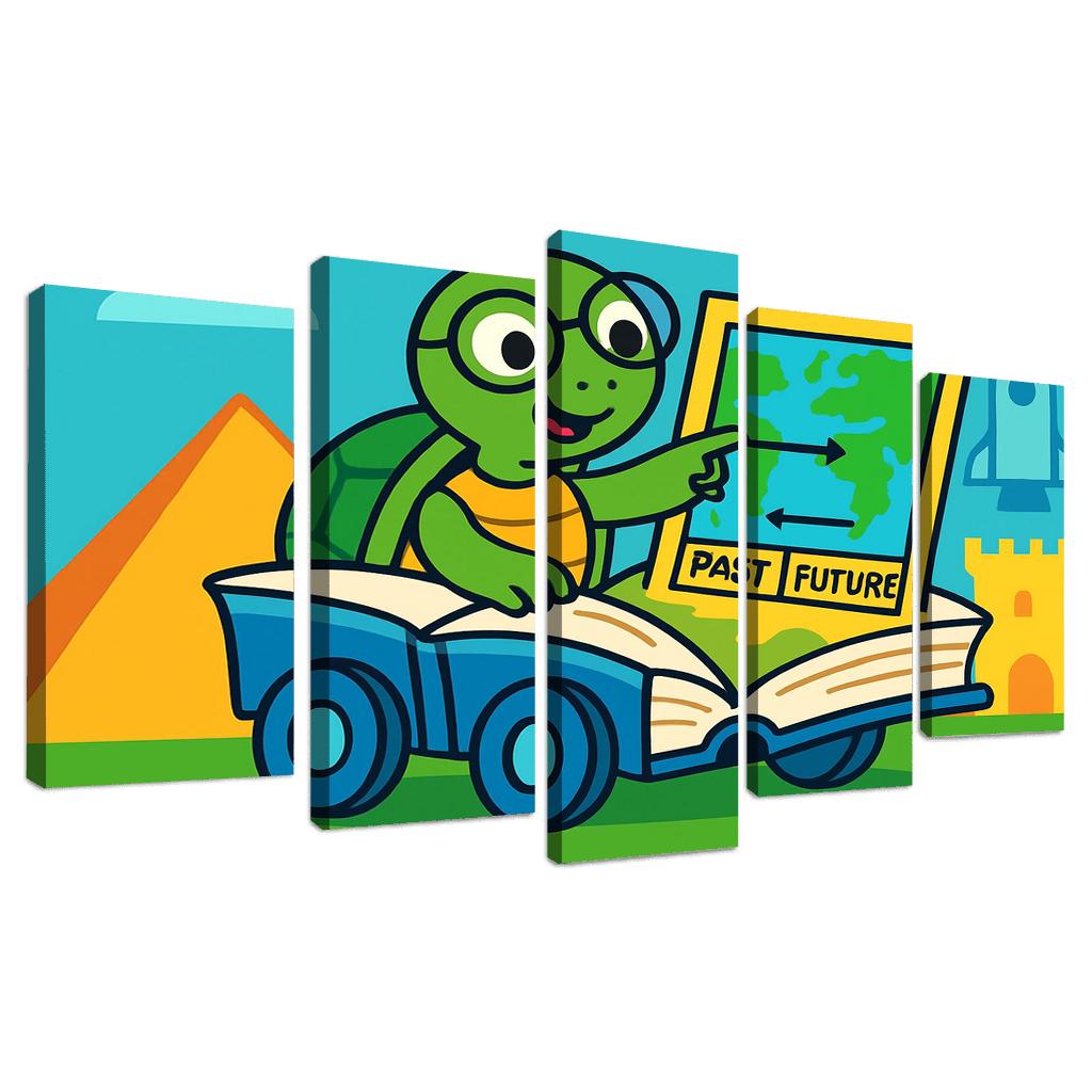 Time Traveling Turtle Library home decor