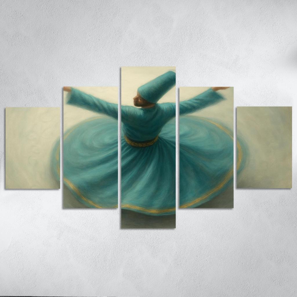 Whirling Devotion Sufi Inspired Spin Dance custom paintings frame