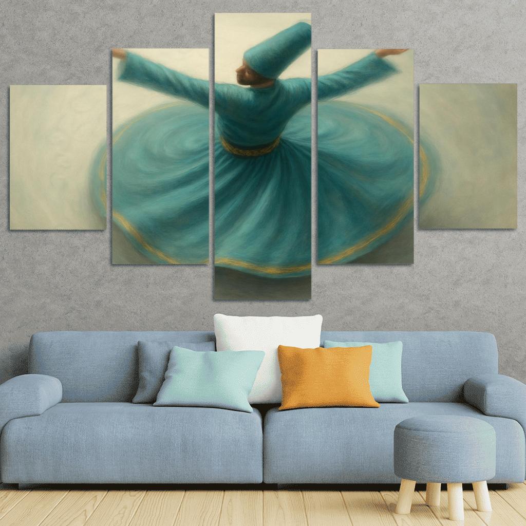 Whirling Devotion Sufi Inspired Spin Dance custom paintings frame