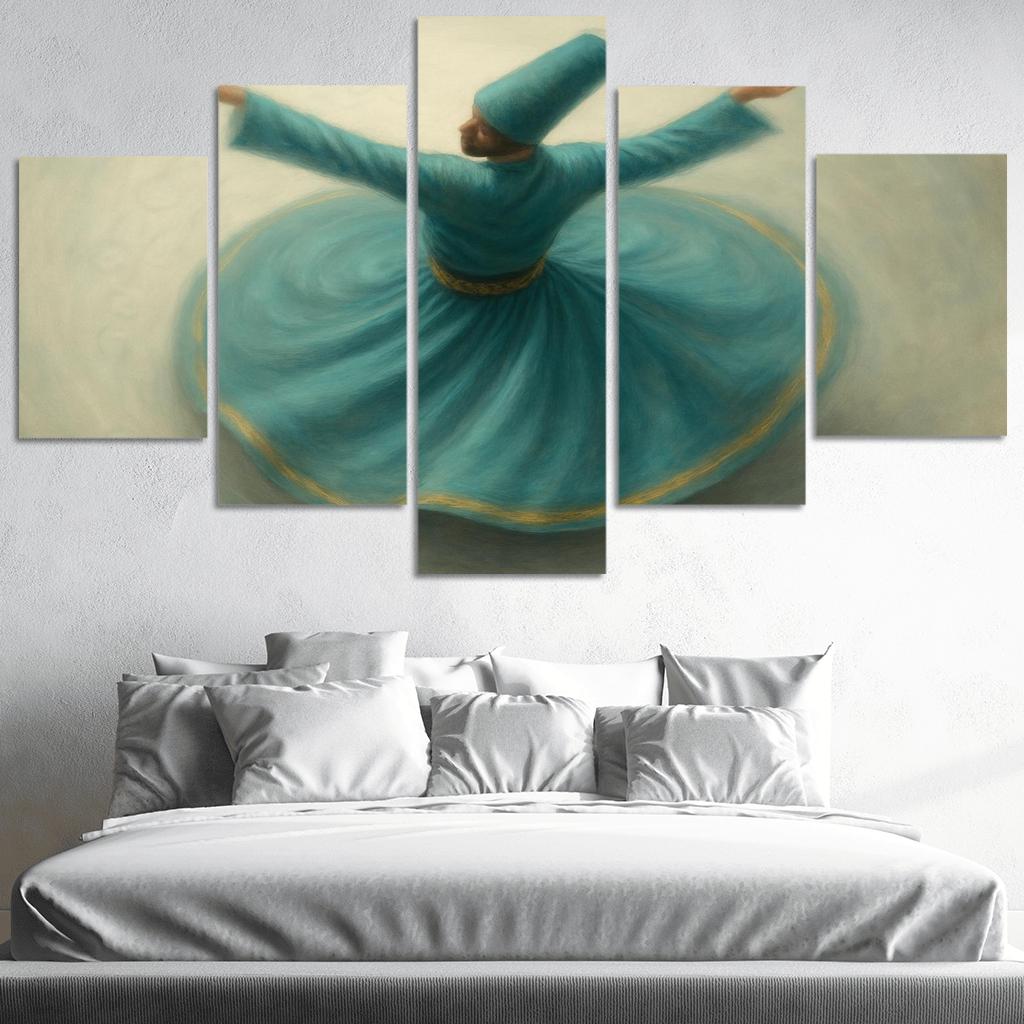 Whirling Devotion Sufi Inspired Spin Dance custom paintings frame