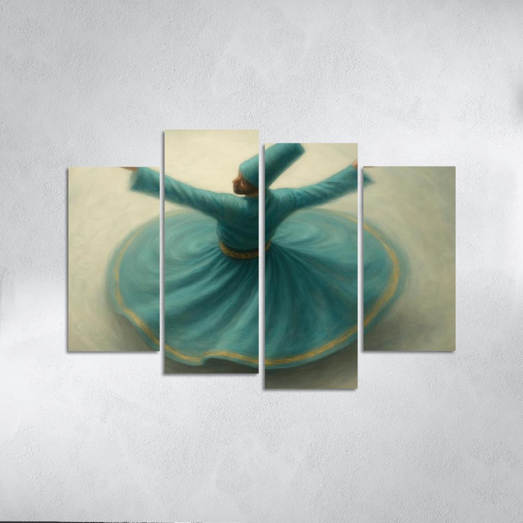 Whirling Devotion Sufi Inspired Spin Dance custom paintings frame