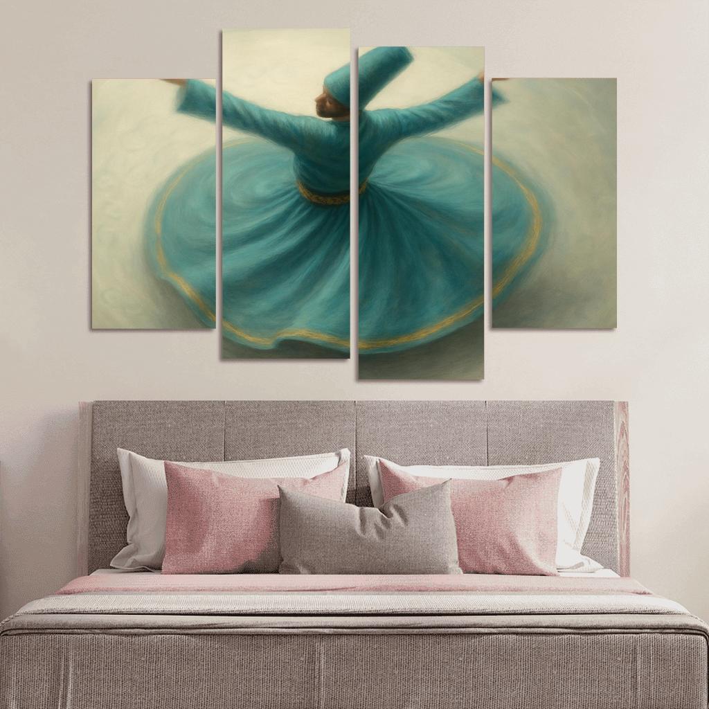 Whirling Devotion Sufi Inspired Spin Dance custom paintings frame
