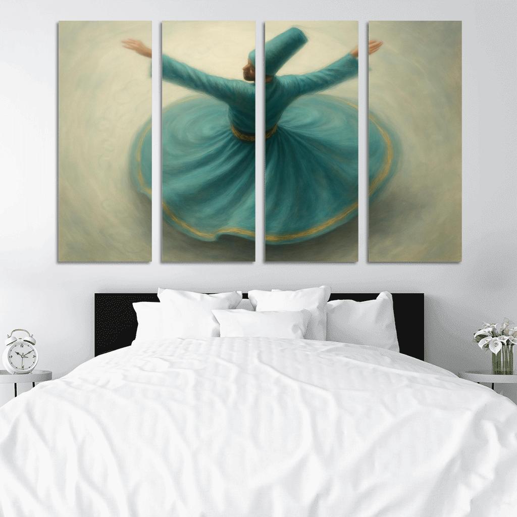 Whirling Devotion Sufi Inspired Spin Dance custom paintings frame