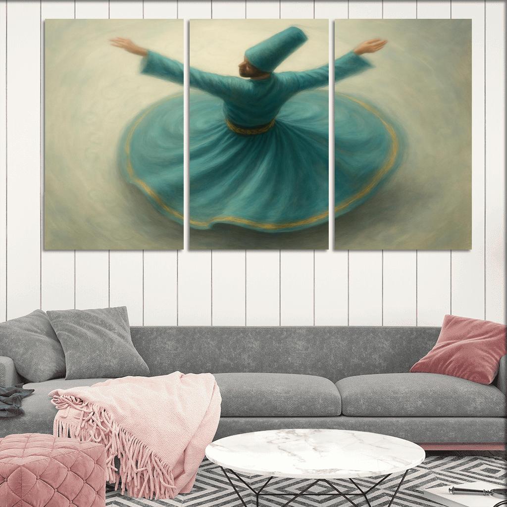 Whirling Devotion Sufi Inspired Spin Dance custom paintings frame