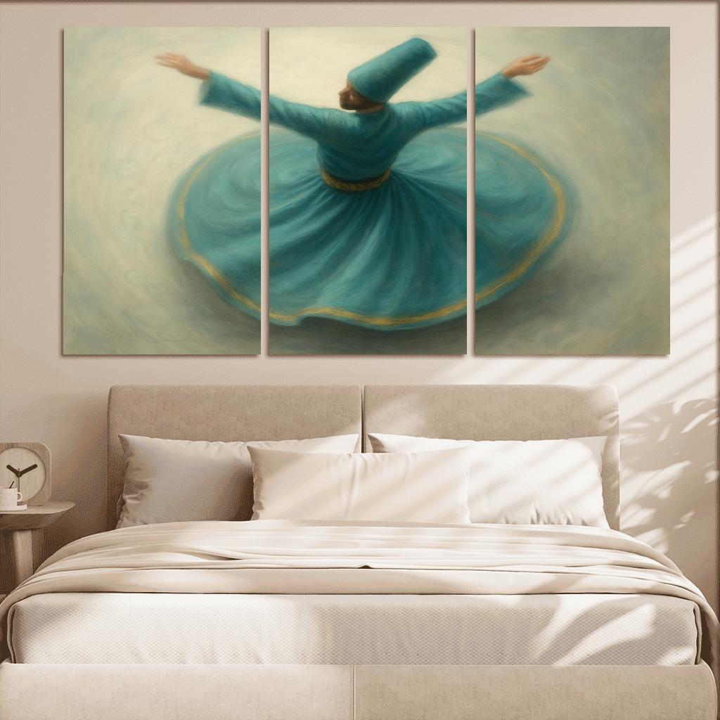 Whirling Devotion Sufi Inspired Spin Dance custom paintings frame