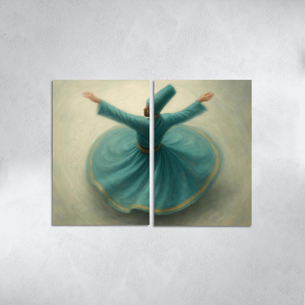 Whirling Devotion Sufi Inspired Spin Dance custom paintings frame