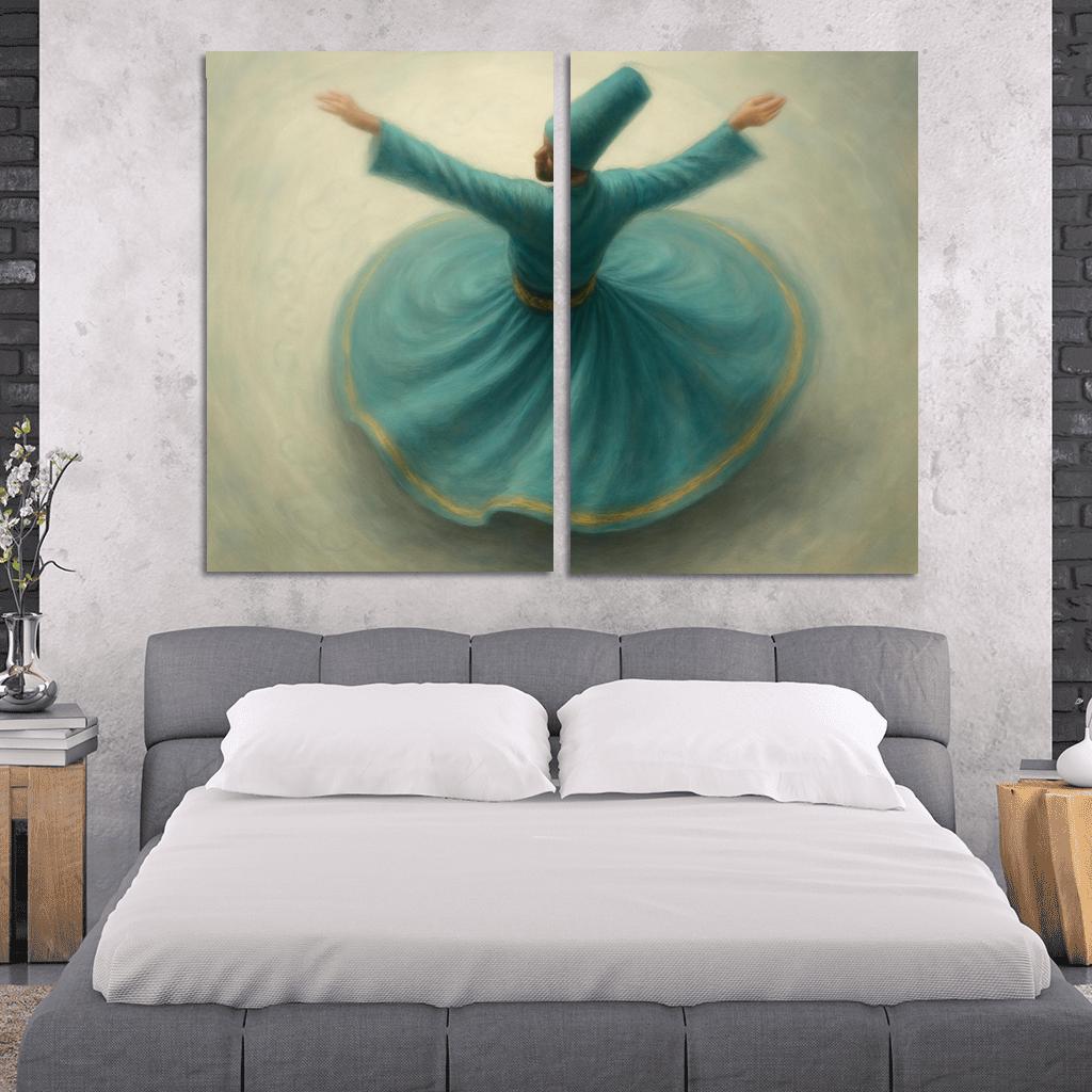 Whirling Devotion Sufi Inspired Spin Dance custom paintings frame