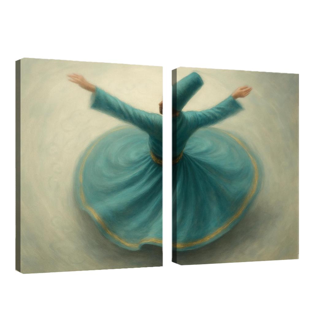 Whirling Devotion Sufi Inspired Spin Dance custom paintings frame