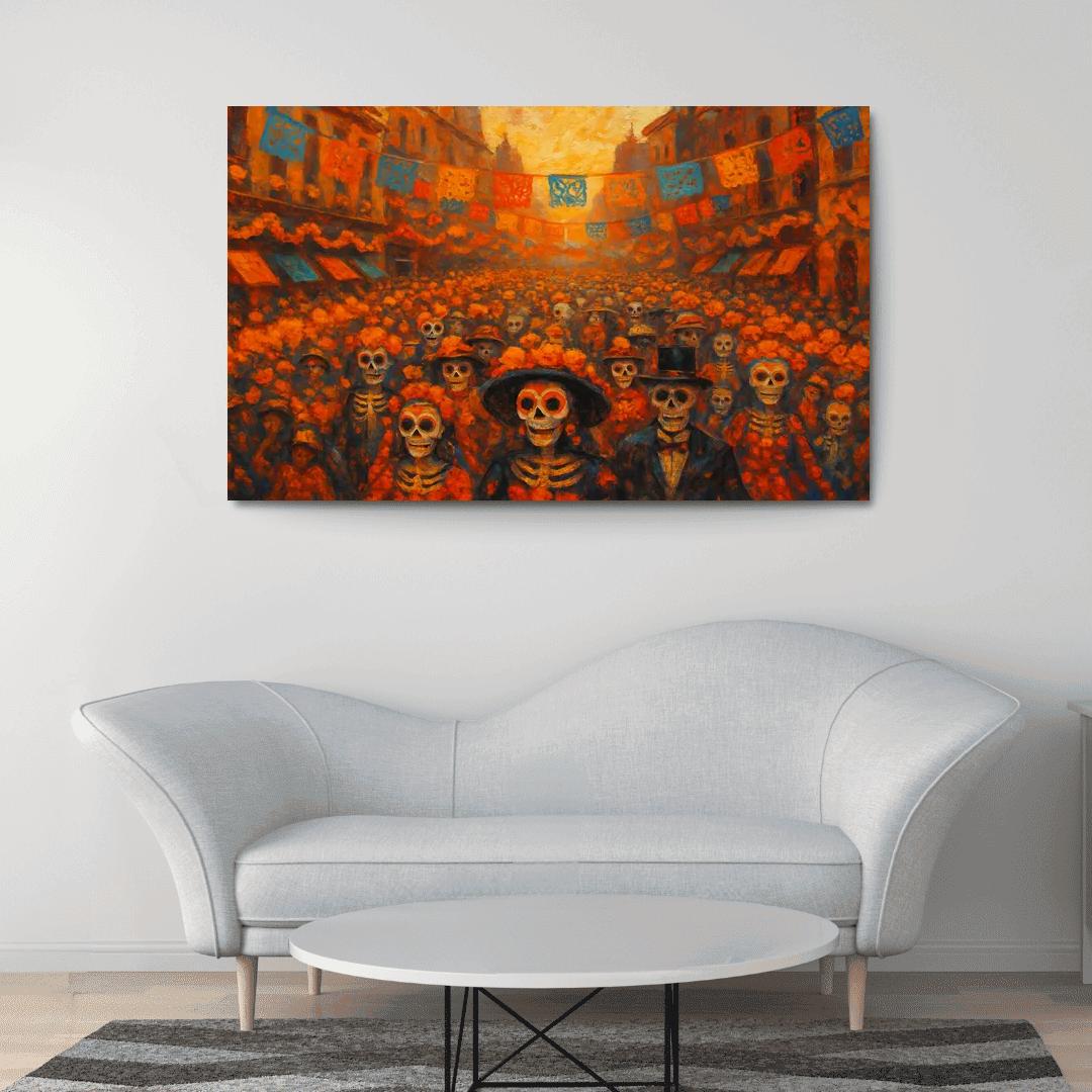 Day Of The Dead Parade - Mexico City modern paintings frame