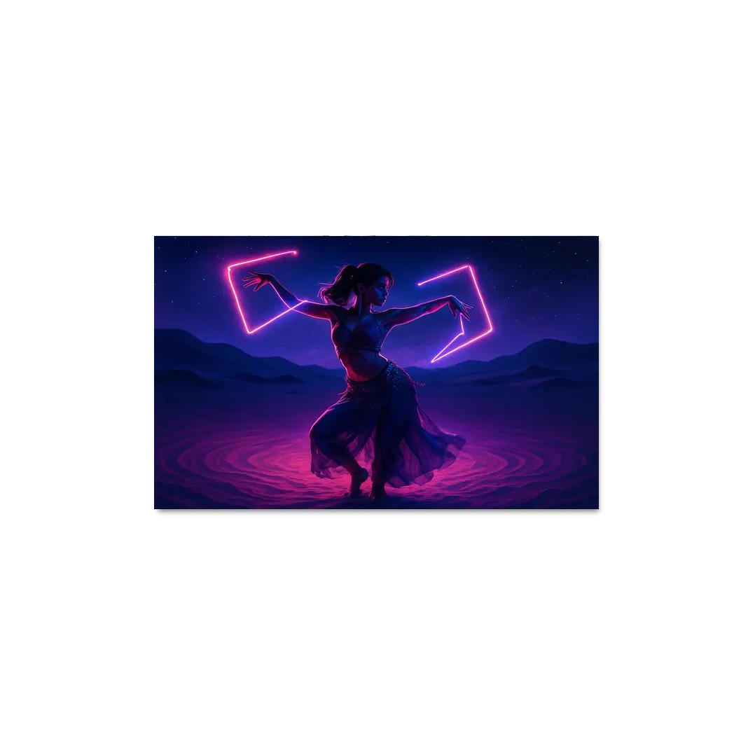 Neon Mirage Desert Fusion Dance wall art