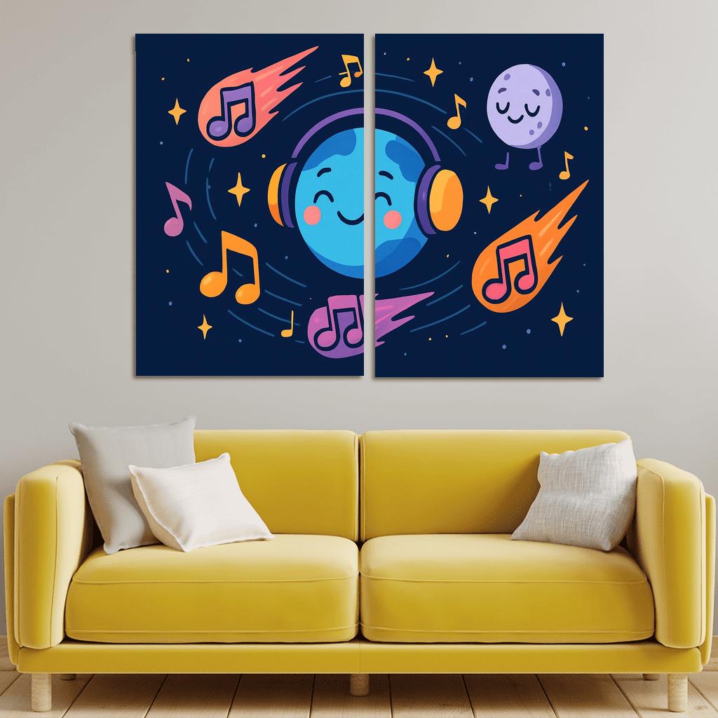 Planet Music Melody Meteors framed paintings