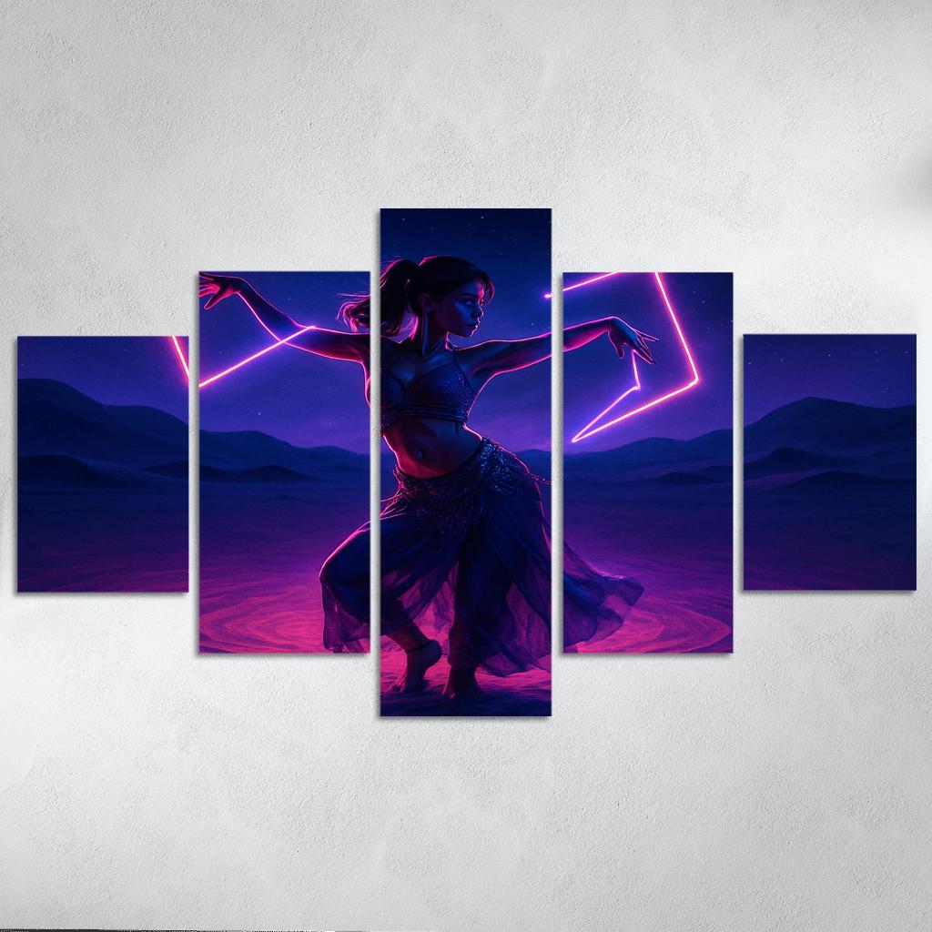 Neon Mirage Desert Fusion Dance wall art