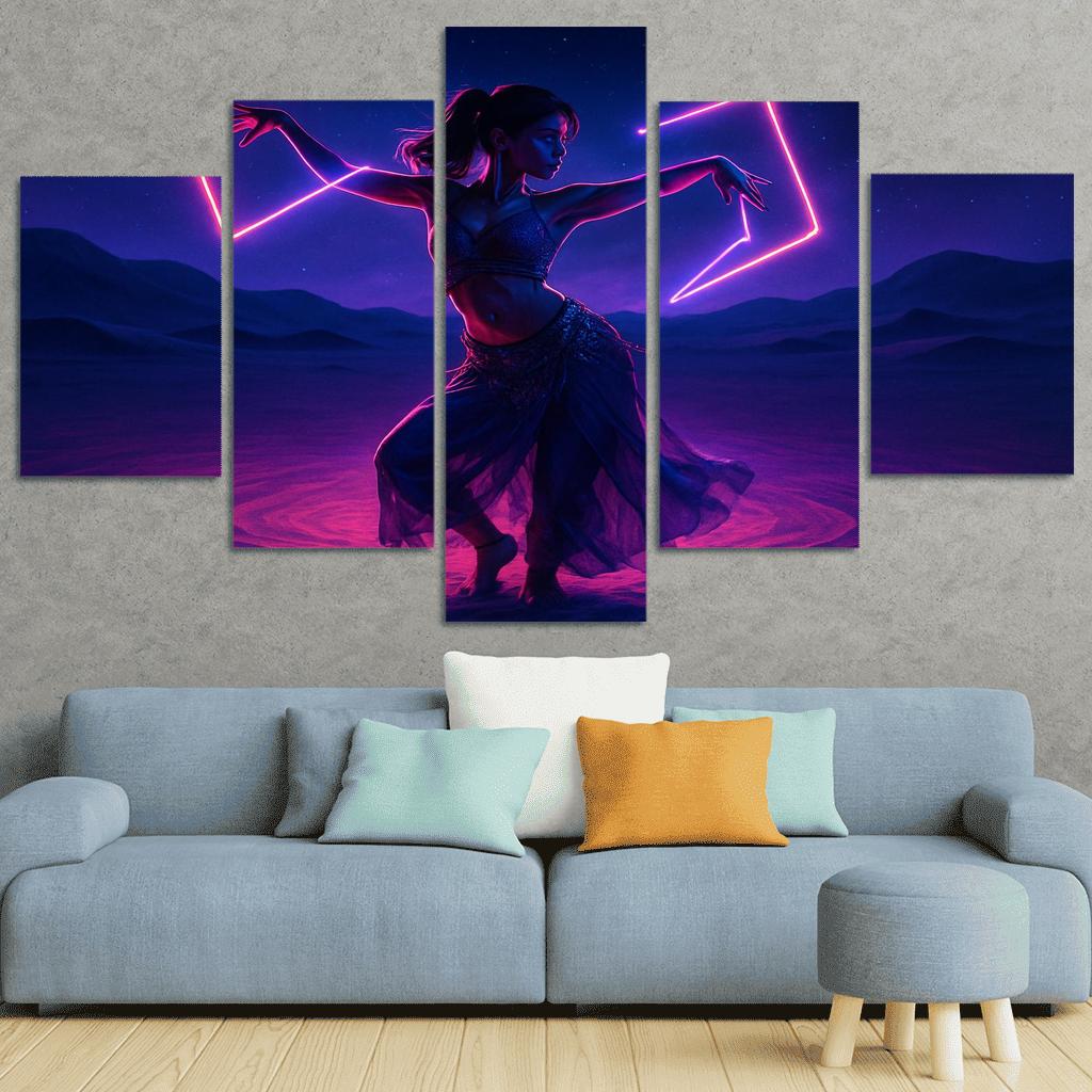 Neon Mirage Desert Fusion Dance wall art
