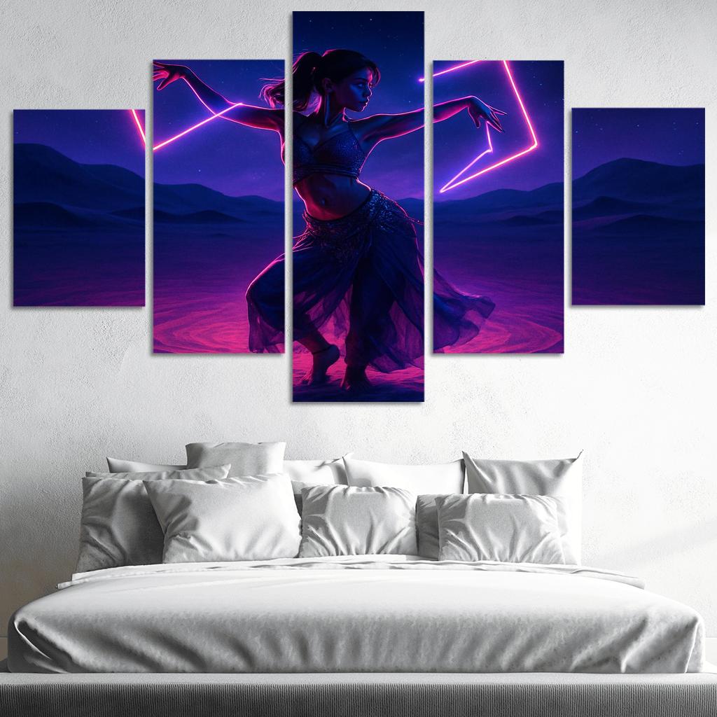 Neon Mirage Desert Fusion Dance wall art