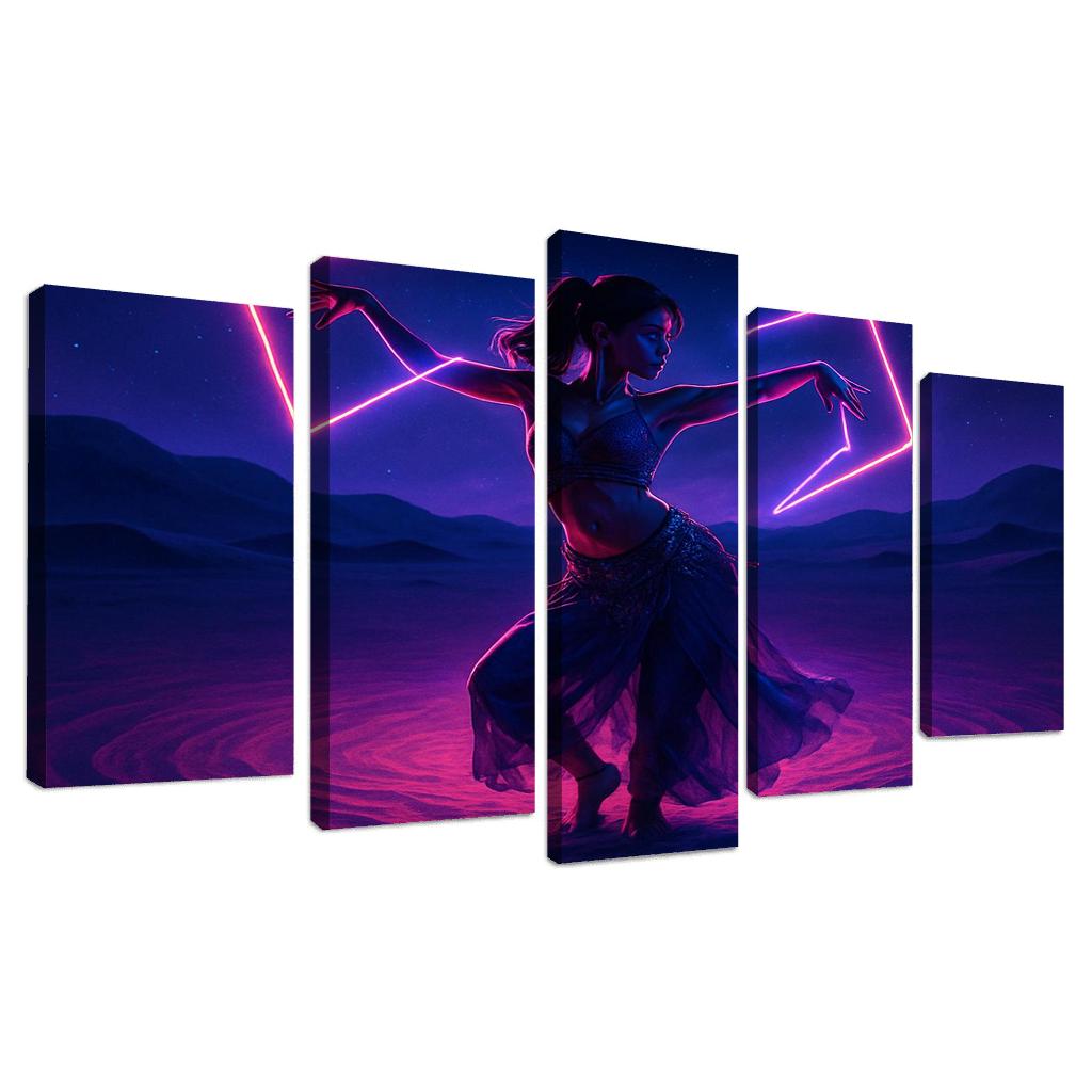Neon Mirage Desert Fusion Dance wall art