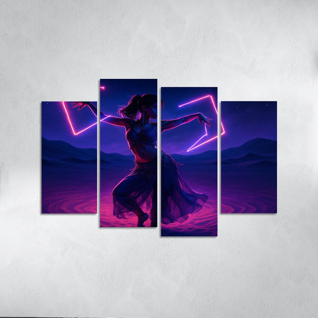 Neon Mirage Desert Fusion Dance wall art