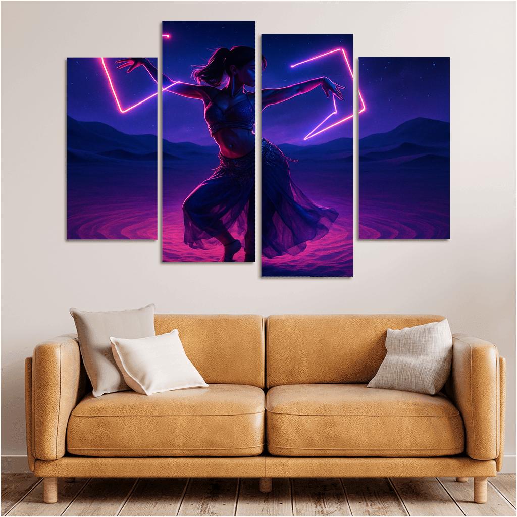 Neon Mirage Desert Fusion Dance wall art