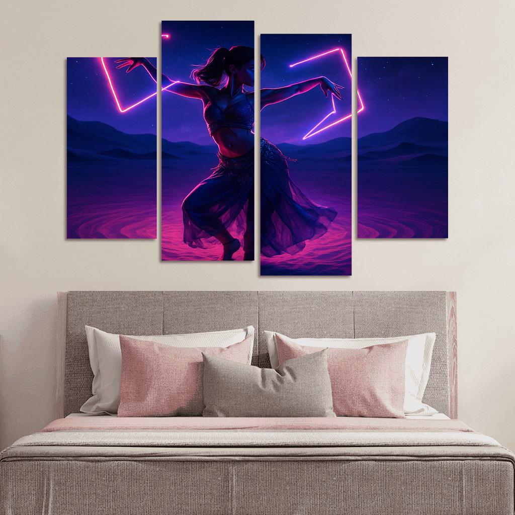 Neon Mirage Desert Fusion Dance wall art