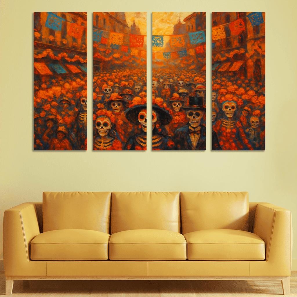 Day Of The Dead Parade - Mexico City modern paintings frame