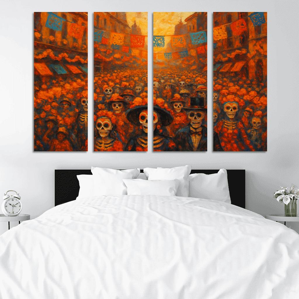 Day Of The Dead Parade - Mexico City modern paintings frame