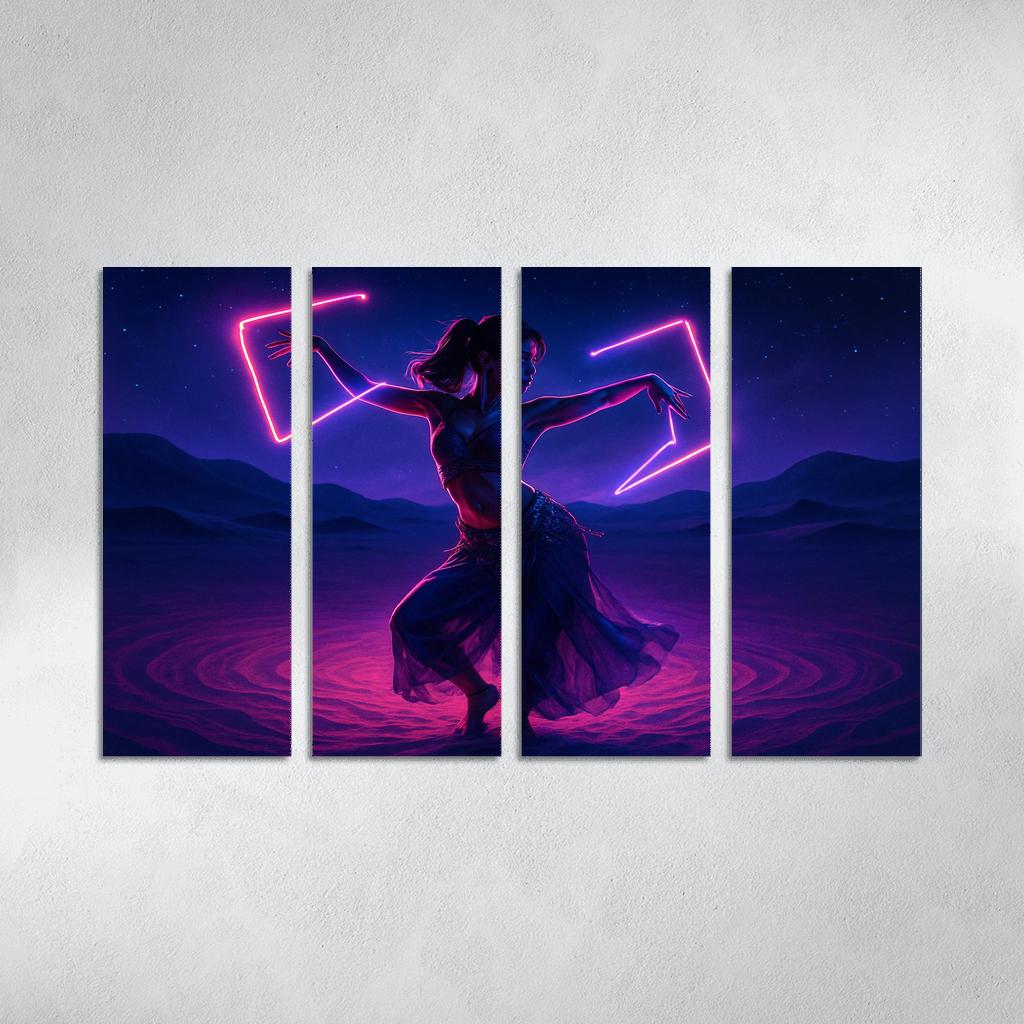 Neon Mirage Desert Fusion Dance wall art