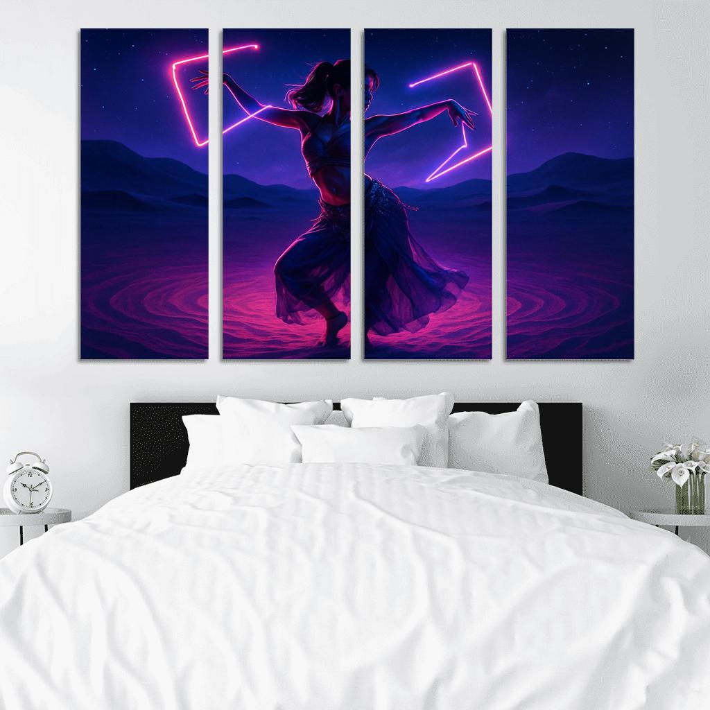 Neon Mirage Desert Fusion Dance wall art