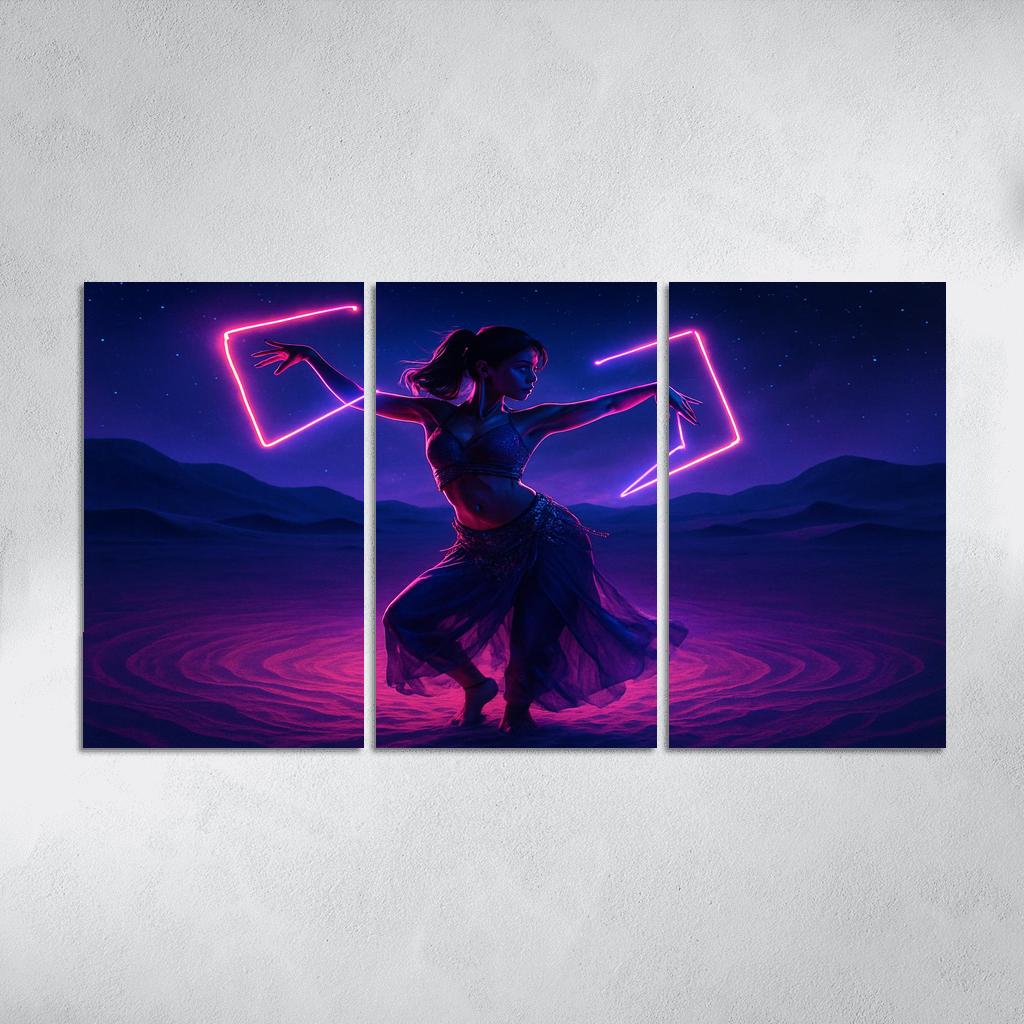 Neon Mirage Desert Fusion Dance wall art