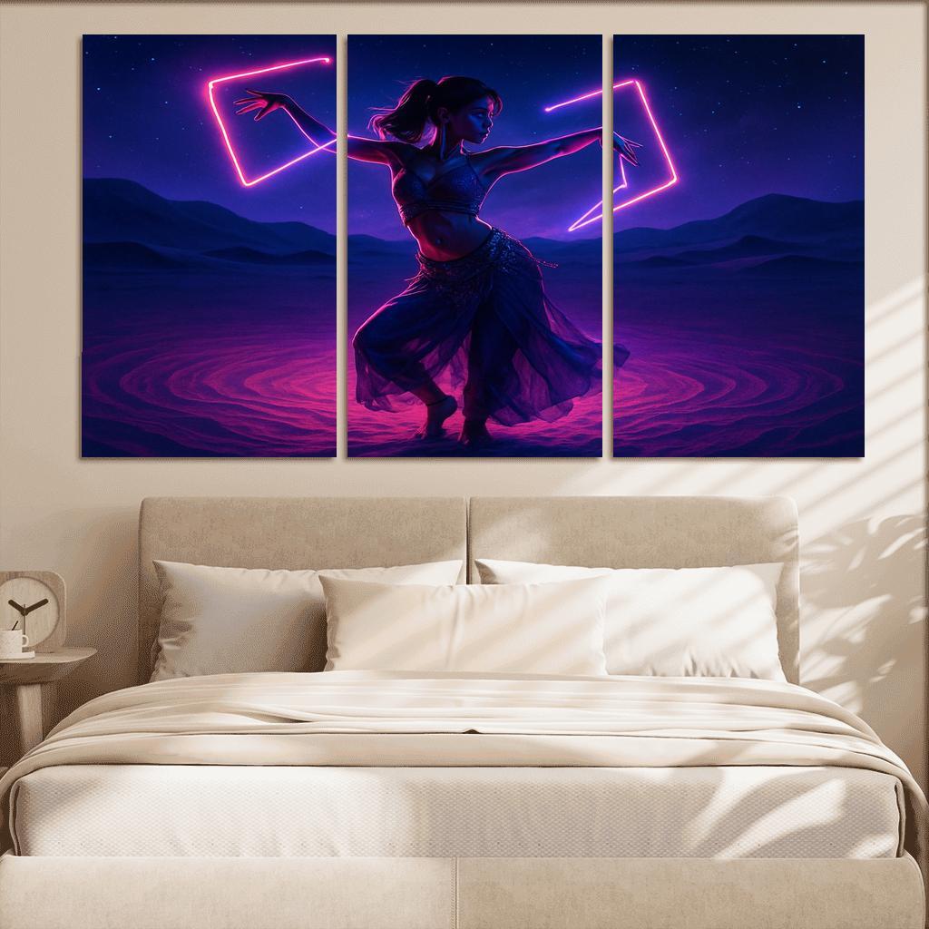 Neon Mirage Desert Fusion Dance wall art