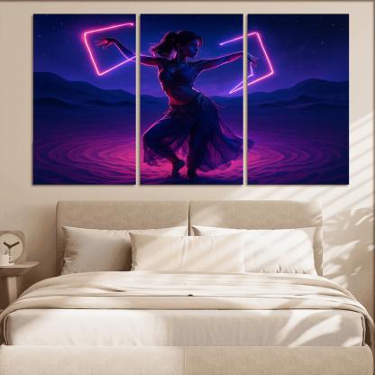 Neon Mirage Desert Fusion Dance wall art