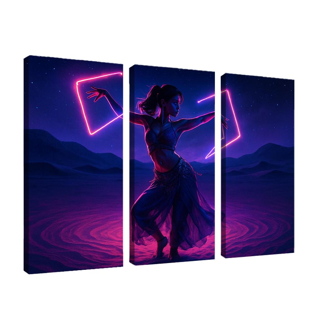 Neon Mirage Desert Fusion Dance wall art