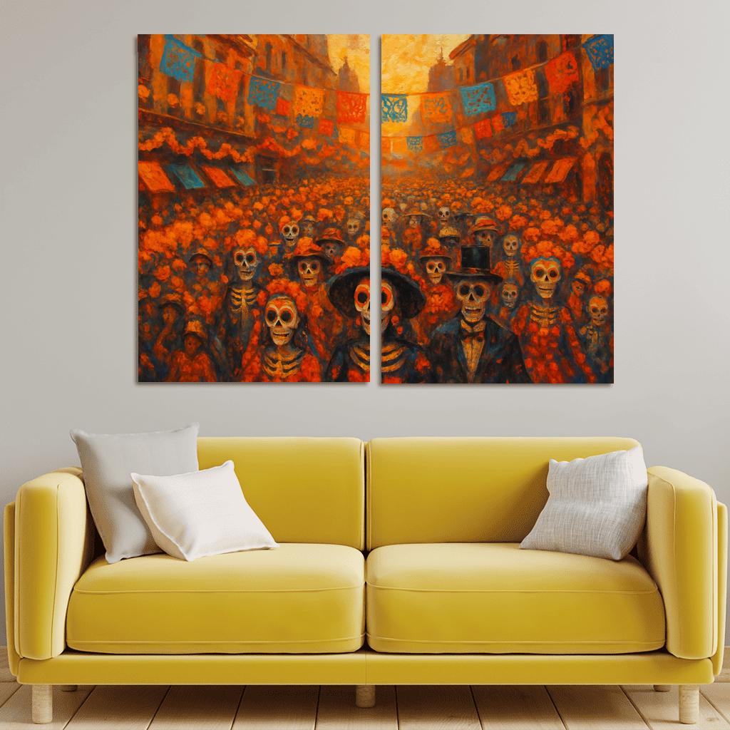 Day Of The Dead Parade - Mexico City modern paintings frame