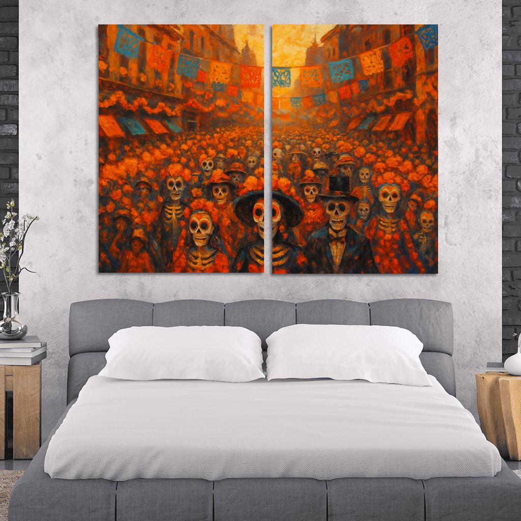 Day Of The Dead Parade - Mexico City modern paintings frame