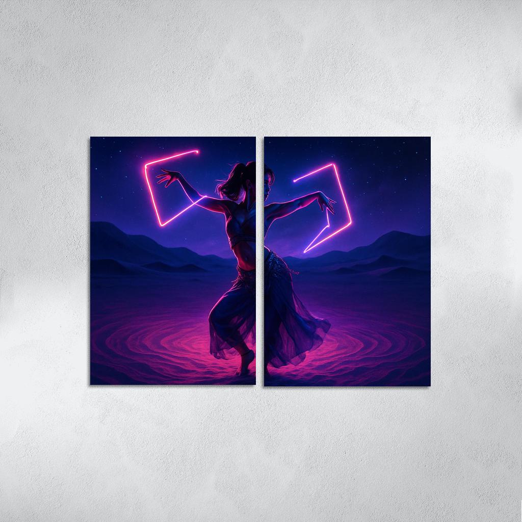 Neon Mirage Desert Fusion Dance wall art