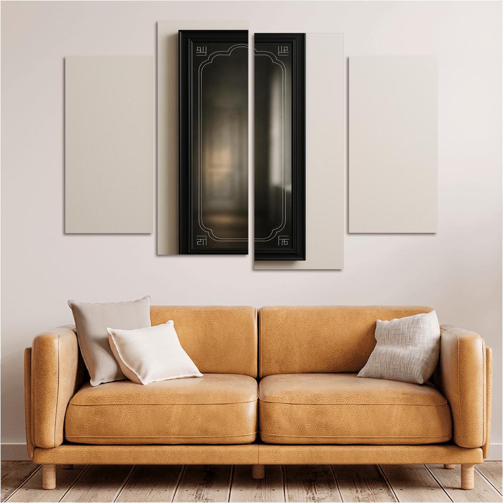 Etched Obsidian Mirror Panel framed paintings
